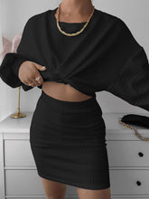 Load image into Gallery viewer, Fashion Long Sleeve Top Skirt Two-Piece Suit