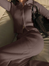 Load image into Gallery viewer, Fashion Casual Knitted Lapel Loose Two-Piece Suit