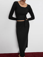 Load image into Gallery viewer, Fashion Casual Knit Round Neck Slim Tie Two Piece Suit