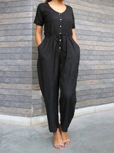 Load image into Gallery viewer, Women's Casual Loose Rompers Short Sleeve Jumpsuit with Pocket