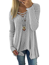 Load image into Gallery viewer, Women's V-neck Blouse Casual Loose Long Sleeve Tops