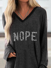 Load image into Gallery viewer, Printed Sequin V-neck Long Sleeves Casual Blouses Loose Tops