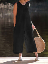 Load image into Gallery viewer, Women's Sleeveless Loose Striped Jumpsuit