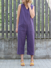 Load image into Gallery viewer, Women's Sleeveless Solid Color Jumpsuit with Pockets