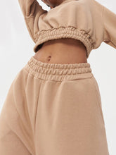 Load image into Gallery viewer, Women Elastic Waist Crop Top Casual Pant Two Piece Set