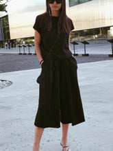 Load image into Gallery viewer, Women Solid Color Short Sleeve 3/4 Pant Two Piece Set