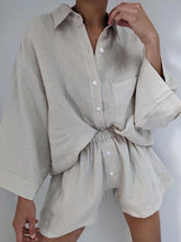 Load image into Gallery viewer, Casual Solid Color Lapel Loose Two-Piece Suit