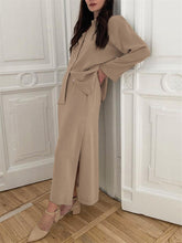 Load image into Gallery viewer, Fashion Loose Long Sleeve Shirt Split Skirt Two-piece Suit