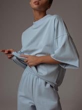 Load image into Gallery viewer, Pure Color Casual Round Neck Loose Two-piece Suit
