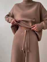 Load image into Gallery viewer, Soft Knit Round Neck Long Sleeve Solid Color Two-Piece Set