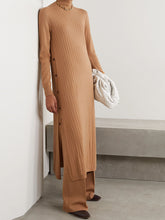 Load image into Gallery viewer, Pure Color High Neck Knitted Casual Dress
