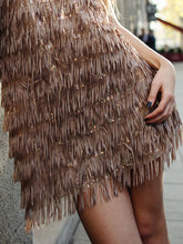 Load image into Gallery viewer, Round Neck Strapless Fashion Tassel Evening Dress