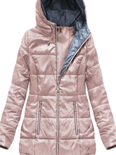 Load image into Gallery viewer, Warm Solid Color Zipper Button Hooded Jacket