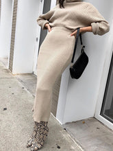 Load image into Gallery viewer, Turtleneck Sweater Knitted Dress Three-Piece