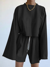 Load image into Gallery viewer, Fashion Casual Round Neck Long Sleeve Solid Color Two-piece Suit