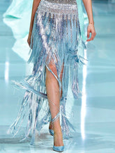 Load image into Gallery viewer, Fashion Sexy Tassel Suspender Evening Maxi Dress