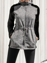Load image into Gallery viewer, Panelled Hooded Waist Drawstring Sports Jacket