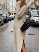 Load image into Gallery viewer, Fashionable Casual Women'S Slit Sweater Dress
