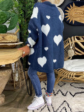 Load image into Gallery viewer, Fashion Casual Love Printed Sweater Cardigan