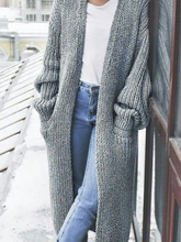 Load image into Gallery viewer, Simple Long Lantern Sleeve Knit Cardigan Coat