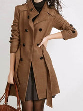 Load image into Gallery viewer, Fashion Stand-up Collar Double-breasted Solid Color Casual Jacket