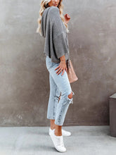 Load image into Gallery viewer, Casual Lace Up Hooded Striped Loose Top