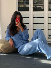 Load image into Gallery viewer, V-Neck Button Cardigan Fashion Ins Women'S Knitted Suit