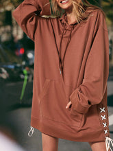 Load image into Gallery viewer, Lace Pocket Solid Color Sweater Dress