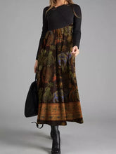 Load image into Gallery viewer, Elegant Retro Floral Long Sleeve Maxi Dress