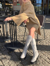 Load image into Gallery viewer, Fashion Loose Casual Knitted Turtleneck Sweater Dress