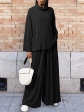 Load image into Gallery viewer, Fashion High Collar Loose Solid Color Ladies Two-piece Suit