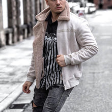 Load image into Gallery viewer, Pure Color Fashion Casual Plush Lapel Men'S Jacket