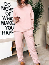 Load image into Gallery viewer, Pure Color High Collar Casual Two-piece Suit