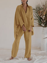 Load image into Gallery viewer, Solid Color V-neck Loose Casual Suit