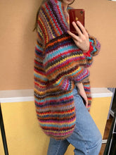 Load image into Gallery viewer, Warm Color Striped Women'S Sweater Coat