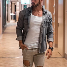 Load image into Gallery viewer, Men'S Light Blue Fashion Long Sleeve Autumn Jacket