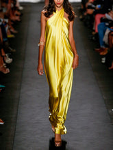Load image into Gallery viewer, Fashion Halter Silk Elegant Evening Dress