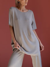 Load image into Gallery viewer, Simple Casual Loose Round Neck Short Sleeve Top Pants Suit