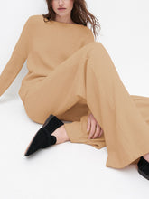 Load image into Gallery viewer, Simple Casual Loose Round Neck Long Sleeve Top Pants Knitted Suit
