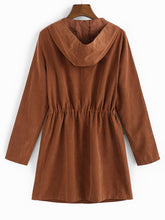 Load image into Gallery viewer, Casual Pure Color Hooded Waist Drawstring Jacket
