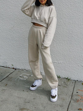 Load image into Gallery viewer, Casual Hooded Drawstring Sweatshirt Loose Two-piece Suit