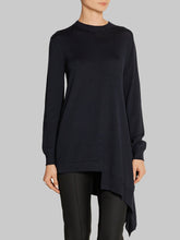 Load image into Gallery viewer, Solid Color Casual Round Neck Irregular Hem Top