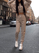 Load image into Gallery viewer, Fashion Casual Drawstring Hoodie Loose Two-piece Suit