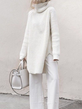 Load image into Gallery viewer, Casual High Collar Irregular Hem Tops Loose Pants Two-piece