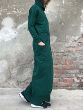 Load image into Gallery viewer, High Collar Stitching Pocket Solid Color Casual Dress