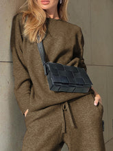 Load image into Gallery viewer, Fashion Simple Sweater Drawstring Pants Knitted Suit