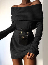 Load image into Gallery viewer, Fashion Sexy One Shoulder Casual Sweater Dress