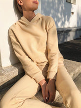 Load image into Gallery viewer, Fashion Solid Color Hooded Casual Two-piece Suit