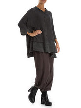 Load image into Gallery viewer, Retro Floral Pattern Crinkled Ash Long Sleeve Shirt