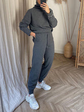 Load image into Gallery viewer, Pure Color High Collar Casual Knitted Two-piece Suit